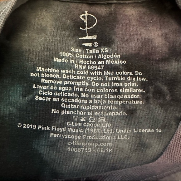 Pink Floyd Dark Side of the Moon Tie Dye Cropped Band Tee Size XS - Picture 5 of 5